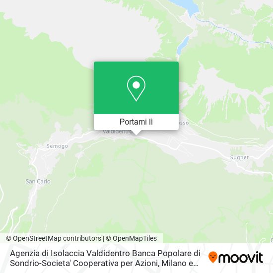 Mappa Agenzia di Isolaccia Valdidentro Banca Popolare di Sondrio-Societa' Cooperativa per Azioni