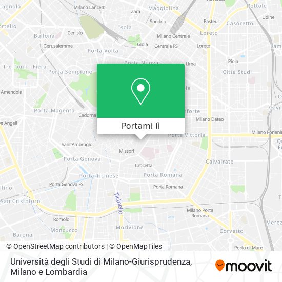 Mappa Università degli Studi di Milano-Giurisprudenza