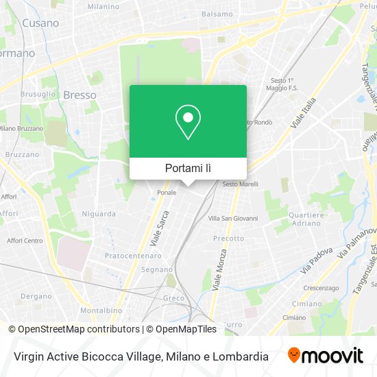 Mappa Virgin Active Bicocca Village