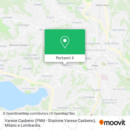 Mappa Varese Casbeno (FNM - Stazione Varese Casbeno)