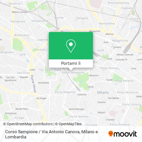 Mappa Corso Sempione / Via Antonio Canova