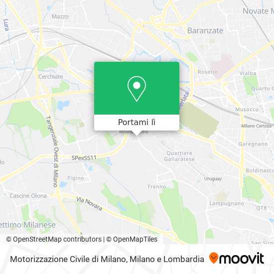 Mappa Motorizzazione Civile di Milano