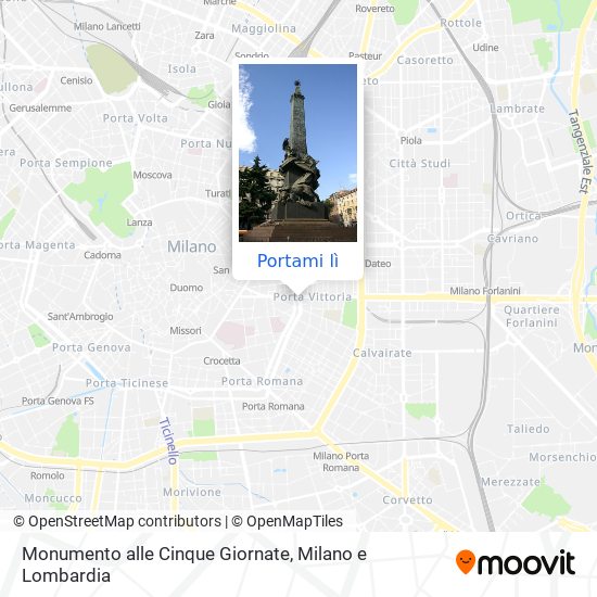 Mappa Monumento alle Cinque Giornate