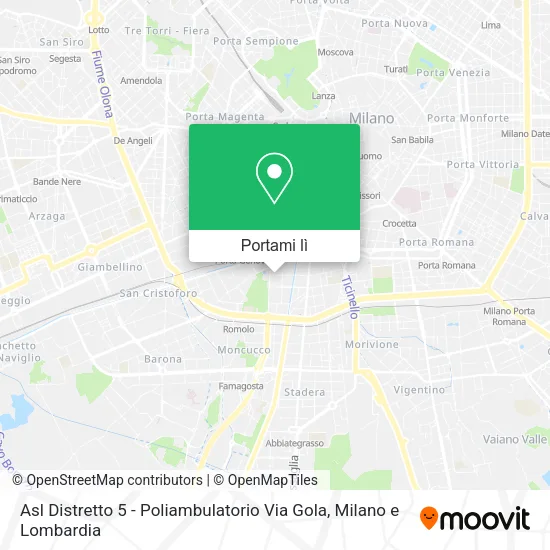 Mappa Asl Distretto 5 - Poliambulatorio Via Gola