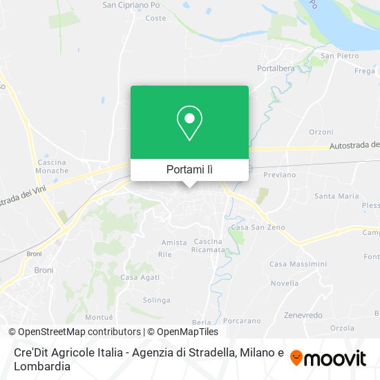 Mappa Cre'Dit Agricole Italia - Agenzia di Stradella