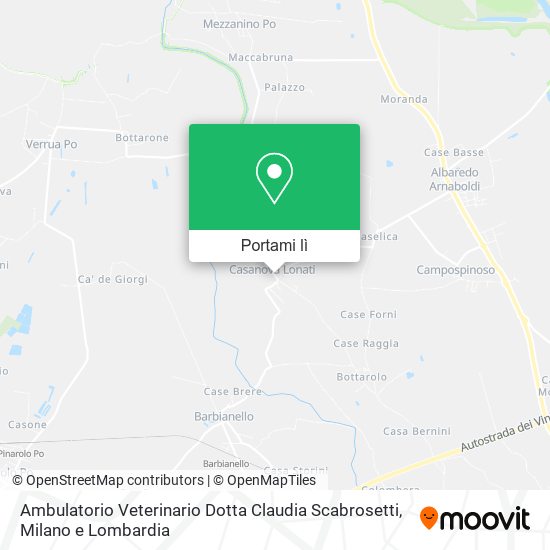 Mappa Ambulatorio Veterinario Dotta Claudia Scabrosetti