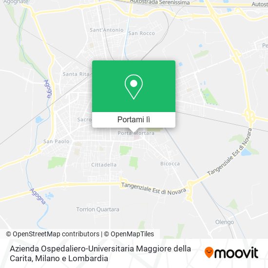 Mappa Azienda Ospedaliero-Universitaria Maggiore della Carita