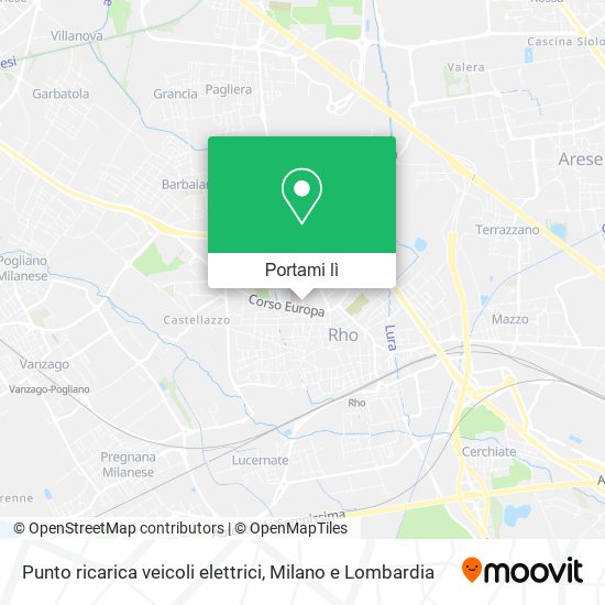 Mappa Punto ricarica veicoli elettrici