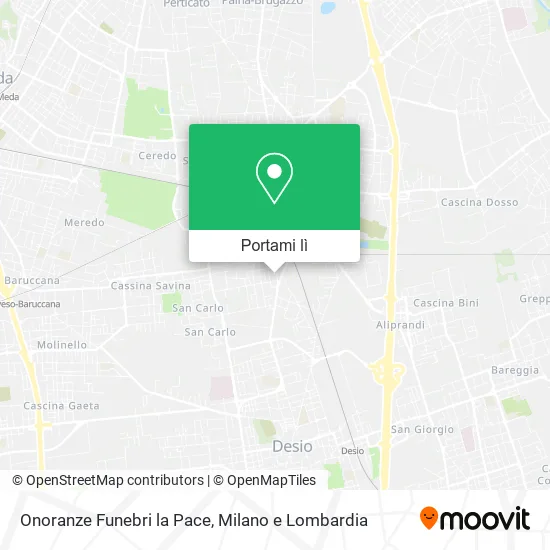 Mappa Onoranze Funebri la Pace