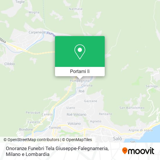 Mappa Onoranze Funebri Tela Giuseppe-Falegnameria