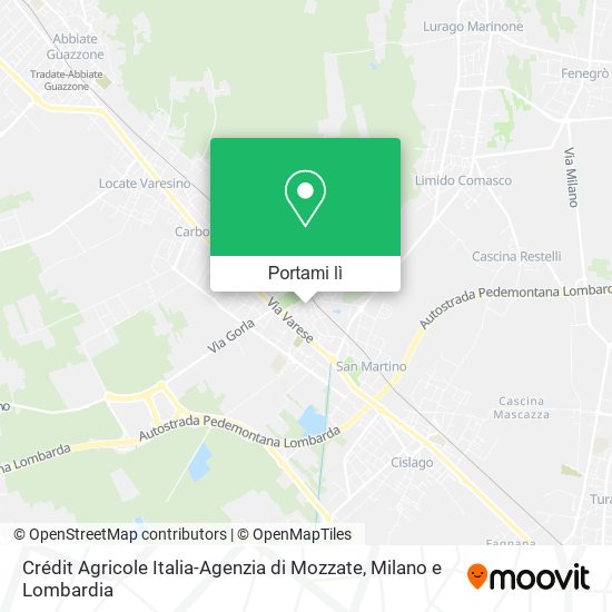 Mappa Crédit Agricole Italia-Agenzia di Mozzate