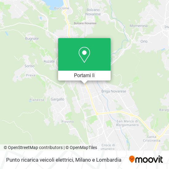 Mappa Punto ricarica veicoli elettrici