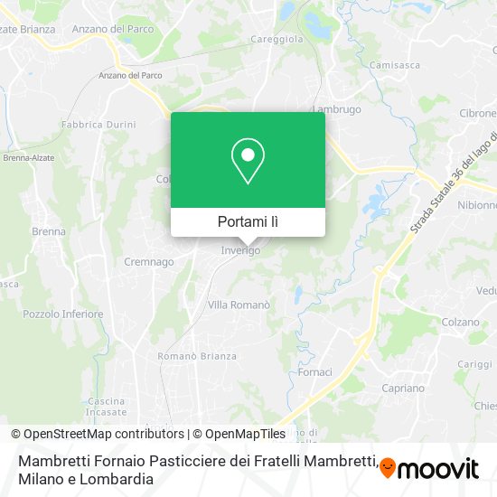 Mappa Mambretti Fornaio Pasticciere dei Fratelli Mambretti