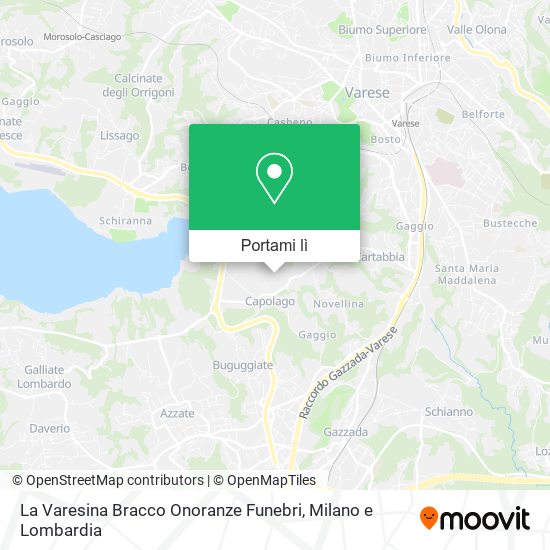 Mappa La Varesina Bracco Onoranze Funebri