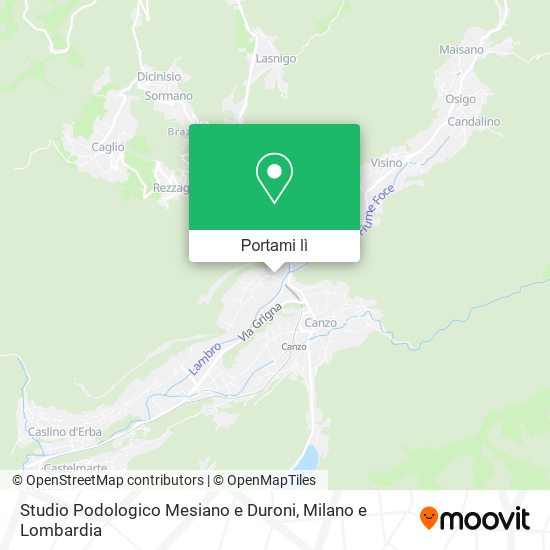 Mappa Studio Podologico Mesiano e Duroni