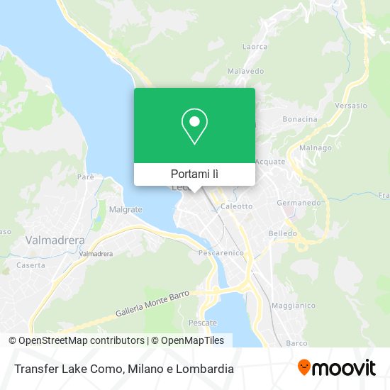 Mappa Transfer Lake Como