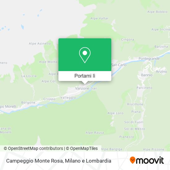 Mappa Campeggio Monte Rosa