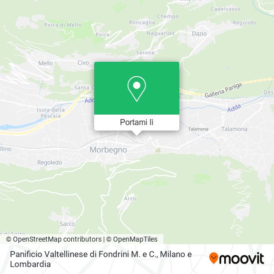 Mappa Panificio Valtellinese di Fondrini M. e C.