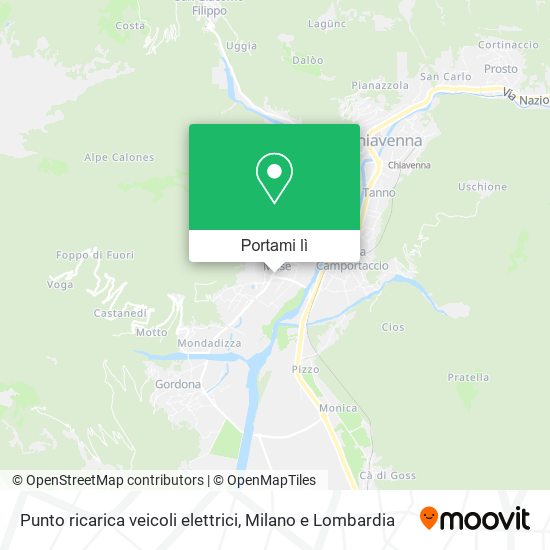 Mappa Punto ricarica veicoli elettrici