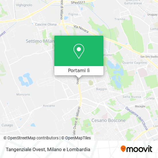 Mappa Tangenziale Ovest
