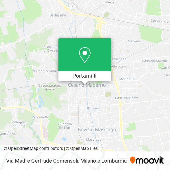 Mappa Via Madre Gertrude Comensoli