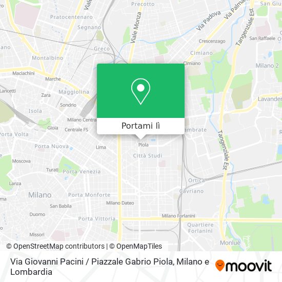Mappa Via Giovanni Pacini / Piazzale Gabrio Piola