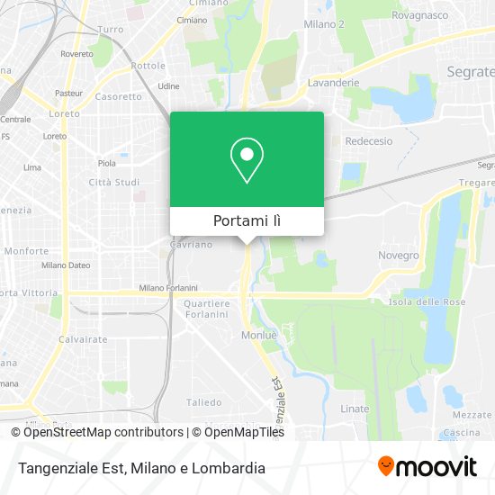 Mappa Tangenziale Est
