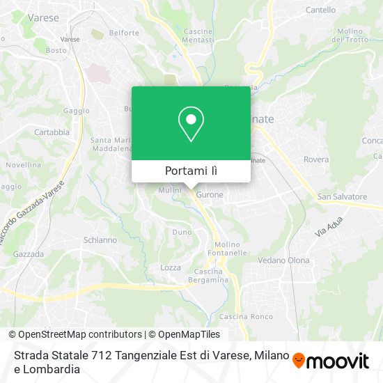 Mappa Strada Statale 712 Tangenziale Est di Varese
