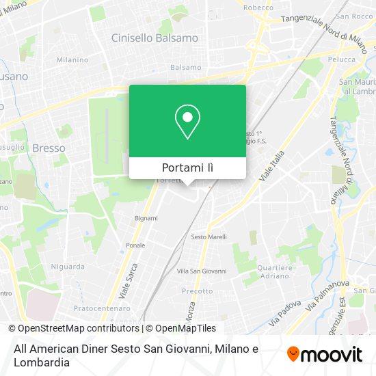 Mappa All American Diner Sesto San Giovanni