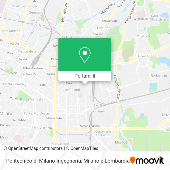 Mappa Politecnico di Milano-Ingegneria