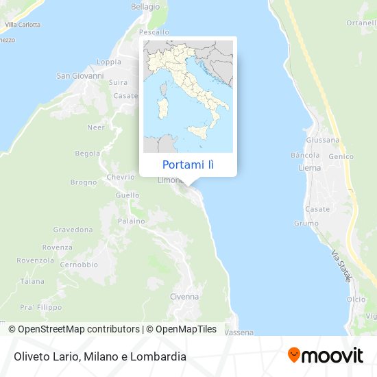 Mappa Oliveto Lario