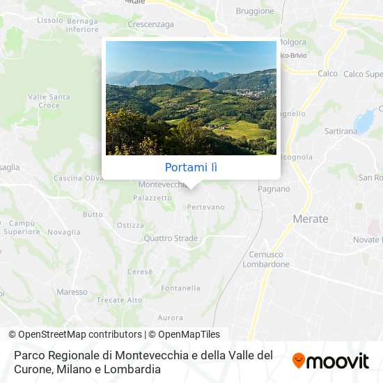 Mappa Parco Regionale di Montevecchia e della Valle del Curone