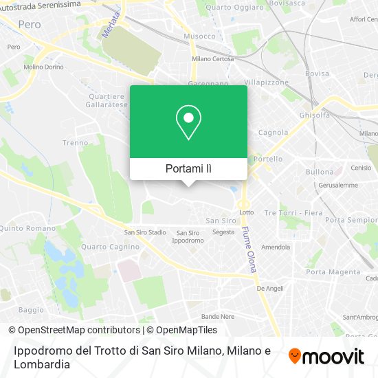 Mappa Ippodromo del Trotto di San Siro Milano