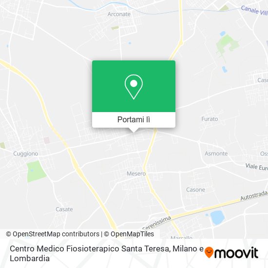 Mappa Centro Medico Fiosioterapico Santa Teresa