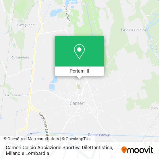 Mappa Cameri Calcio Aociazione Sportiva Dilettantistica