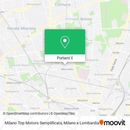 Mappa Milano Top Motors Semplificata