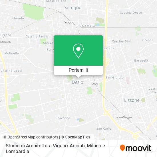 Mappa Studio di Architettura Vigano' Aociati