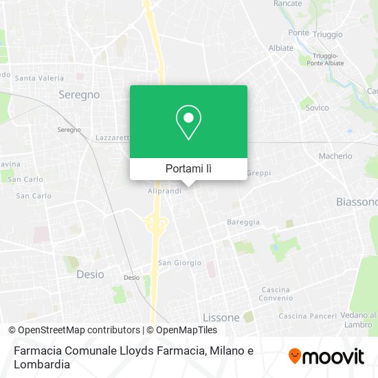 Mappa Farmacia Comunale Lloyds Farmacia