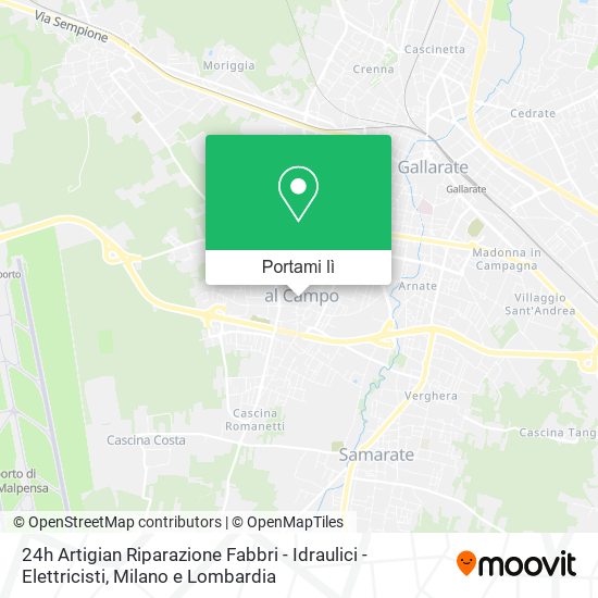 Mappa 24h Artigian Riparazione Fabbri - Idraulici - Elettricisti