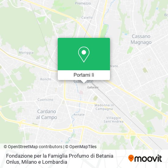 Mappa Fondazione per la Famiglia Profumo di Betania Onlus
