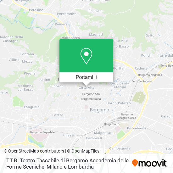 Mappa T.T.B. Teatro Tascabile di Bergamo Accademia delle Forme Sceniche