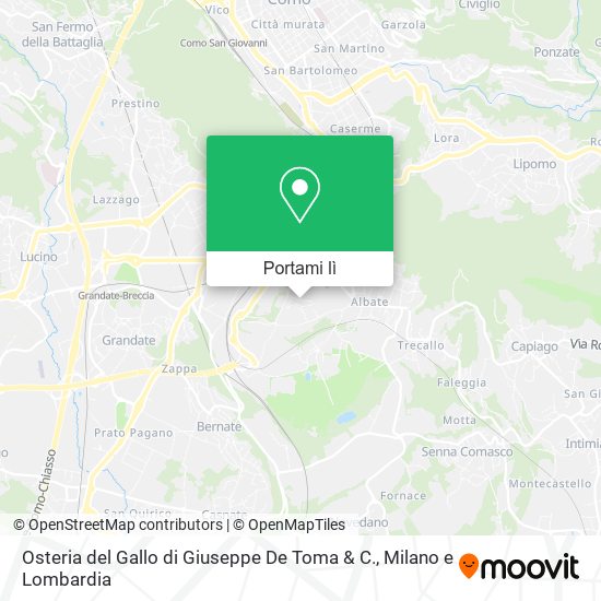 Mappa Osteria del Gallo di Giuseppe De Toma & C.