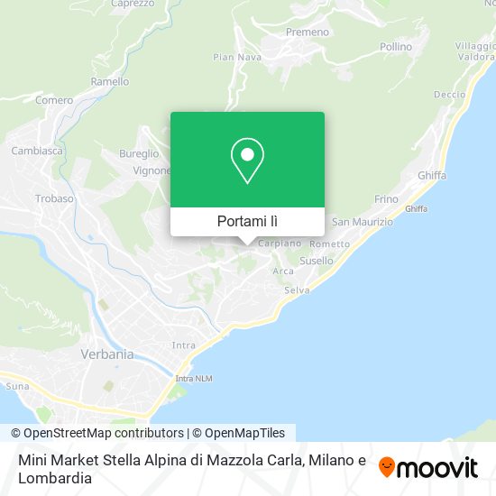 Mappa Mini Market Stella Alpina di Mazzola Carla