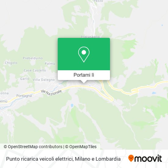 Mappa Punto ricarica veicoli elettrici