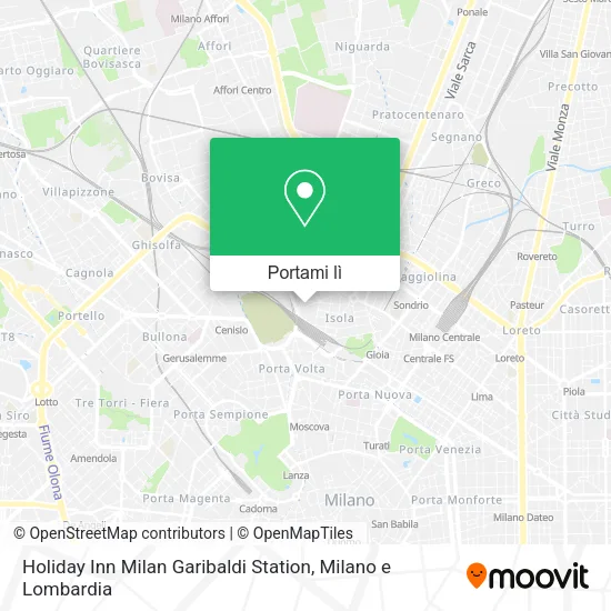 Mappa Holiday Inn Milan Garibaldi Station