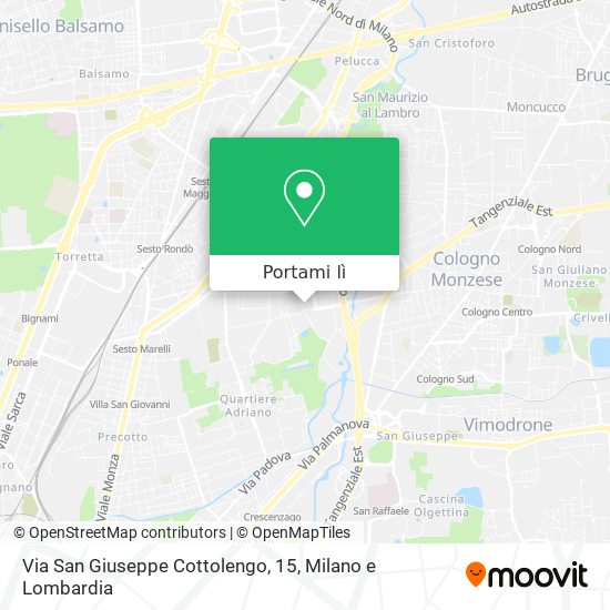 Mappa Via San Giuseppe Cottolengo, 15
