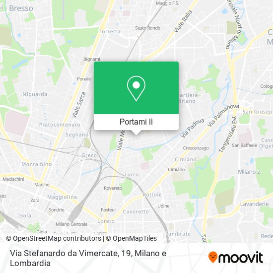 Mappa Via Stefanardo da Vimercate, 19
