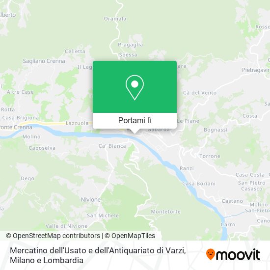 Mappa Mercatino dell'Usato e dell'Antiquariato di Varzi