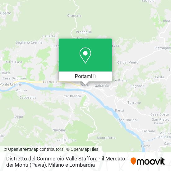 Mappa Distretto del Commercio Valle Staffora - il Mercato dei Monti (Pavia)