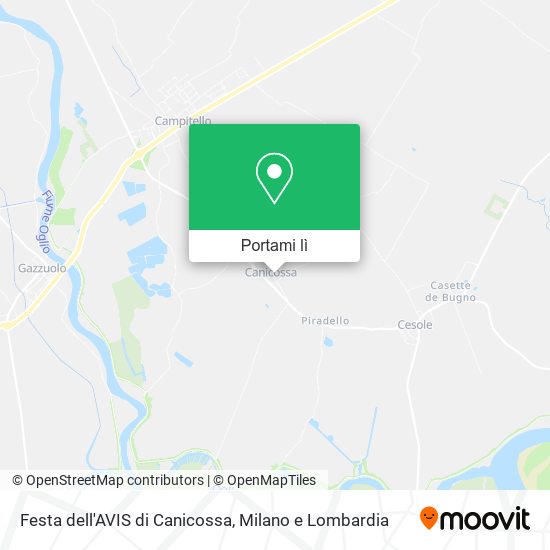 Mappa Festa dell'AVIS di Canicossa